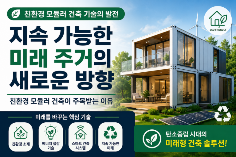친환경 모듈러 건축 기술의 발전, 지속 가능한 미래 주거의 새로운 방향 4 모둘러하우스 새로운방향 썸네일