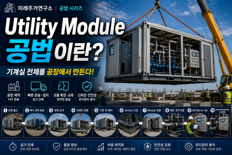 Utility Module 공법이란? 모듈러 기계실 구조·제작·설치 완벽 가이드 3 Utility Module 공법이란?