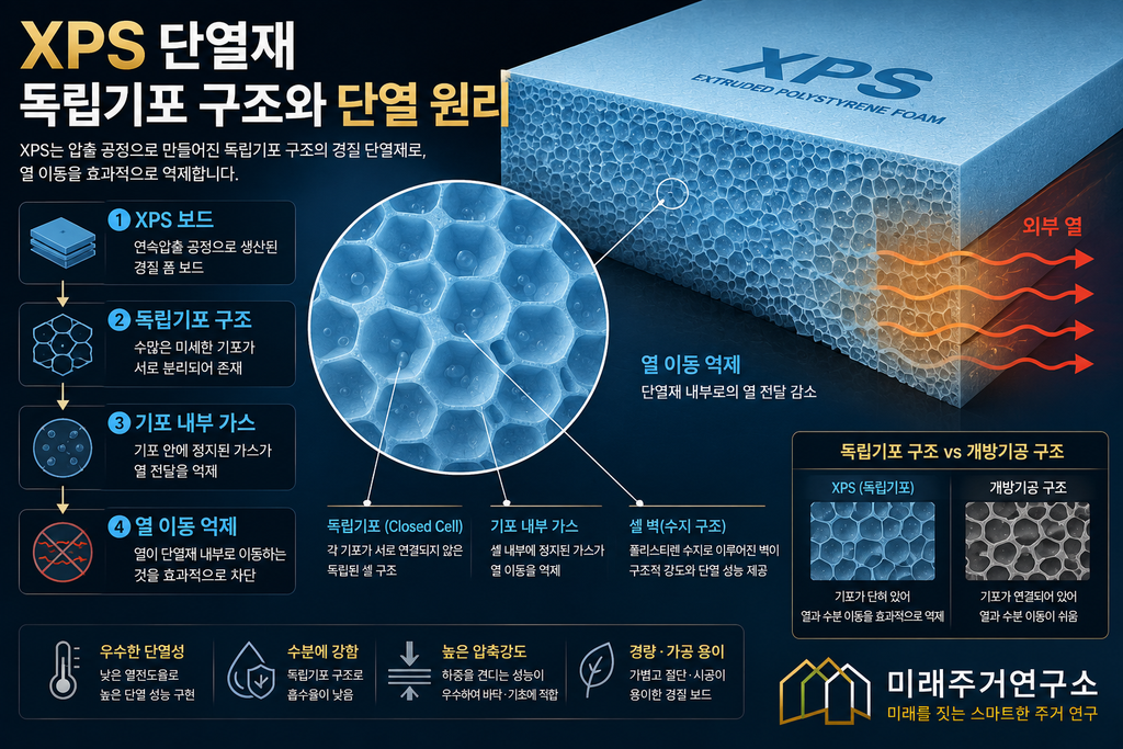 XPS 단열재 독립기포 구조와 단열 원리