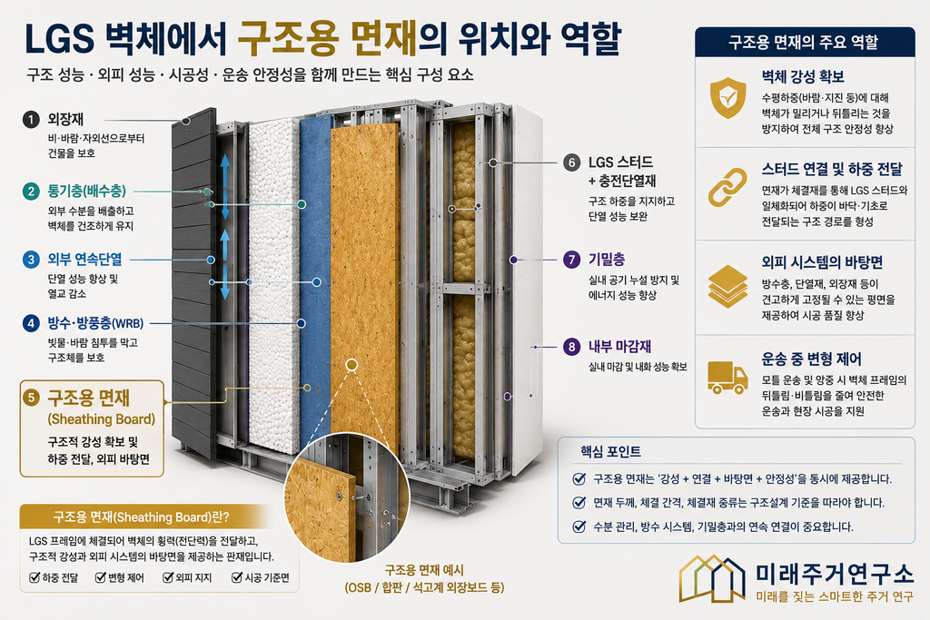 LGS 벽체 구조용 면재 인포그래픽