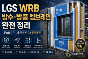 LGS 방수·방풍 멤브레인(WRB)이란? 투습방수지 시공과 외벽 수분관리 원리 4 LGS·WRB 방수방풍 멤브레인 완전 정리
