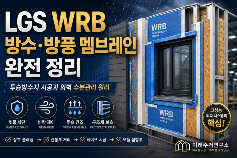LGS 방수·방풍 멤브레인(WRB)이란? 투습방수지 시공과 외벽 수분관리 원리 8 LGS·WRB 방수방풍 멤브레인 완전 정리