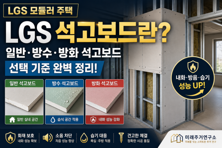 LGS 석고보드란? 일반·방수·방화 석고보드와 모듈러 내벽 선택 기준 4 LGS 석고보드 완벽 가이드