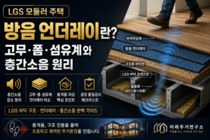 LGS 모듈러 주택 방음 언더레이란? 고무·폼·섬유계와 층간소음 원리 3 방음 언더레이와 LGS 바닥 구조