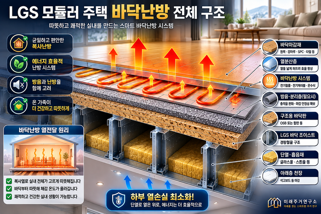 LGS 모듈러 주택 바닥난방 구조