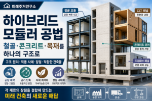 하이브리드 모듈러 공법이란? 철골·콘크리트·목재를 결합하는 미래 건축 7 철골·콘크리트·목재를 하나의 구조로