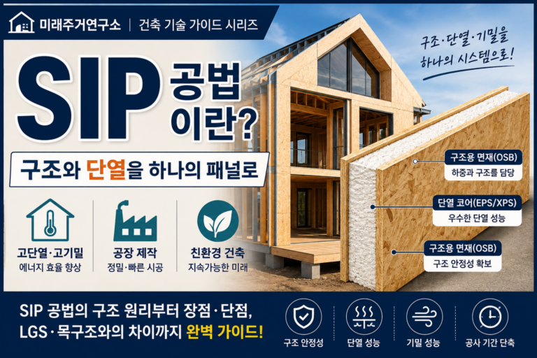 SIP 공법이란? 구조용 단열패널의 구조·단열원리와 장점 완벽 가이드 6 구조와 단열을 하나의 패널로