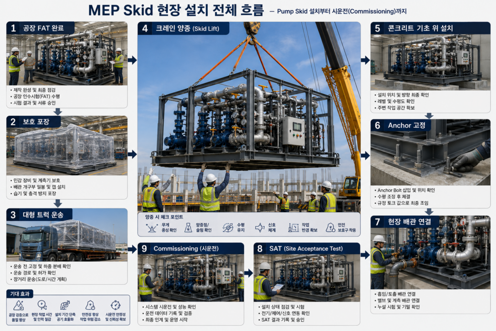 MEP Skid 공법이란? 기계실·펌프·배관 모듈 제작과 시공원리 완벽 가이드 2 image 8