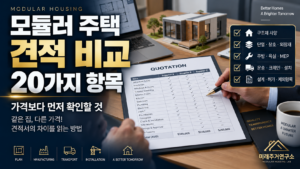 모듈러 주택 견적서를 받았을 때 반드시 비교해야 할 20가지 항목 4 모듈러 주택 견적 비교 가이드 썸네일