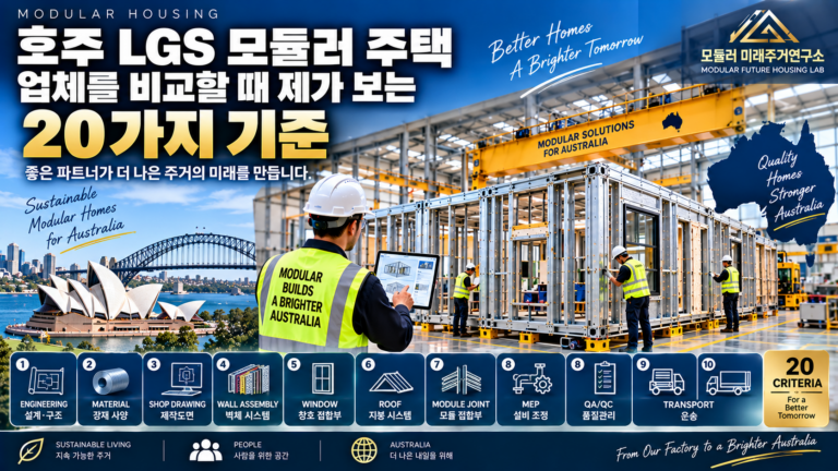 호주 LGS 모듈러 주택 사업을 준비하며 업체를 비교할 때 제가 보는 20가지 기준 1 호주 LGS 모듈러 주택 20가지 기준 썸네일