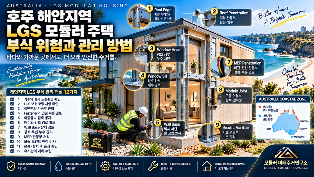 호주 해안지역 LGS 모듈러 주택 부식 위험과 관리 방법 1 호주 해안지역 LGS 모듈러 주택 부식 위험 LGS 프레임 패스너 모듈 조인트