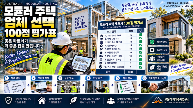 모듈러 주택 업체 선택 100점 평가표: 좋은 제조사를 고르는 10가지 기준 2 모듈러 주택 제조사 100점 평가표 썸네일