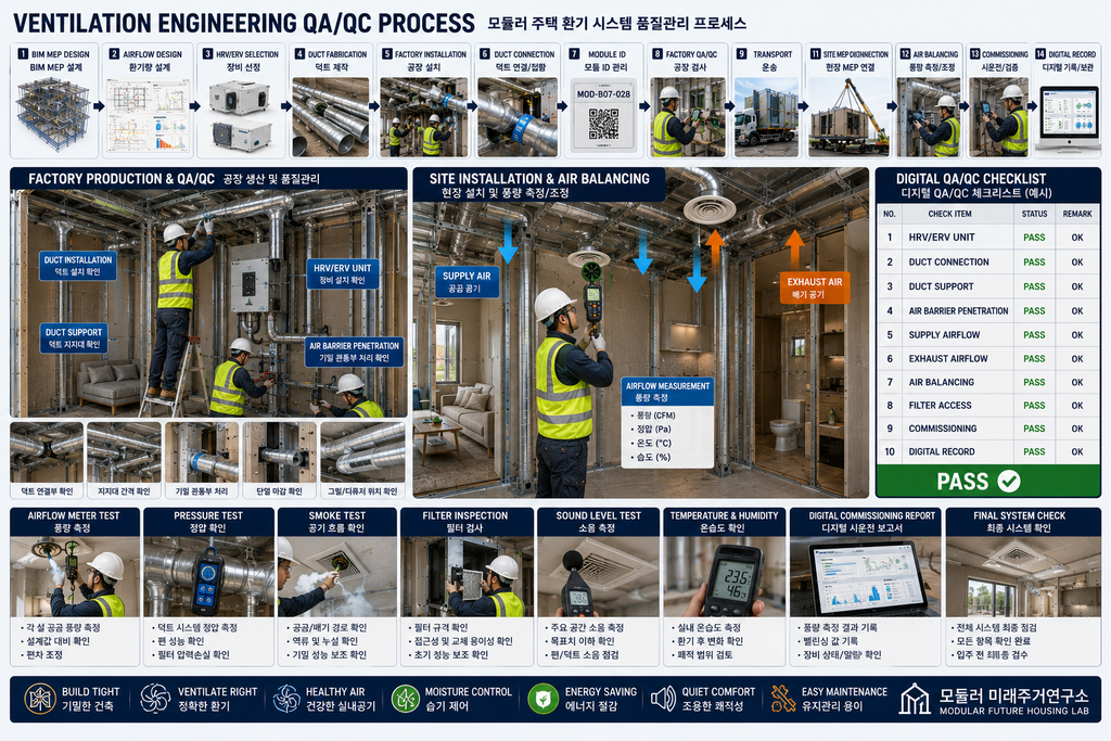 모듈러 주택 Ventilation Engineering이란? LGS 환기·열회수 시스템 설계 2 모듈러 주택 Ventilation Engineering QA QC HRV ERV Air Balancing Commissioning