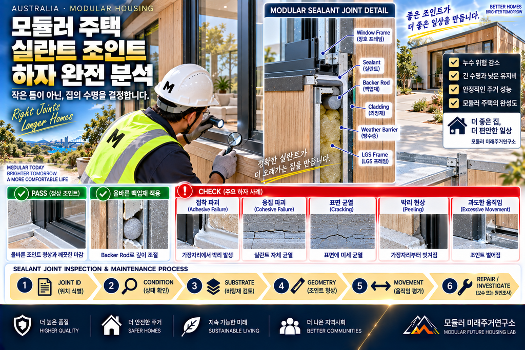 모듈러 주택에서 실란트를 어디까지 믿어야 할까? Sealant Joint 수명과 교체 판단법 1 모듈러 주택 실란트 Sealant Joint Adhesive Failure Backer Rod 하자 점검