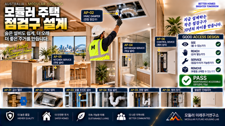 모듈러 주택의 숨은 공간을 검사하는 방법: Inspection Access Panel 설계 원칙 2 모듈러 주택 점검구 설계 인포그래픽 썸네일