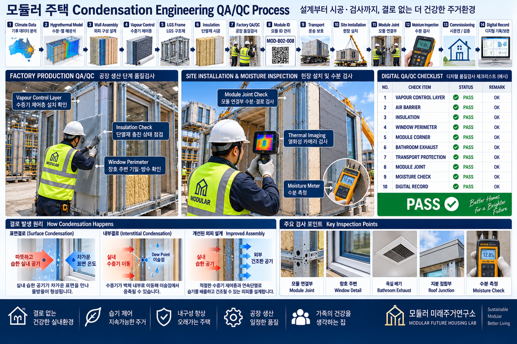 모듈러 주택 Condensation Engineering이란? LGS 결로·습기 제어 설계 2 모듈러 주택 Condensation Engineering LGS 결로 습기 QA QC 검사